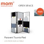 paravent design pour open space dans MOM. Modèle Tournis-Pied paravent sur mesure acier, laque. Création et fabrication mobilier design Les Pieds Sur La Table